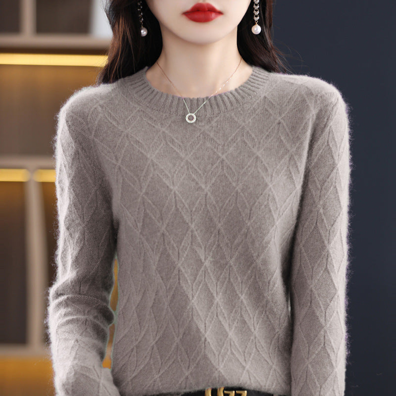 Women's Soft Glutinous Jacquard Sweater Thickened Autumn And Winter
