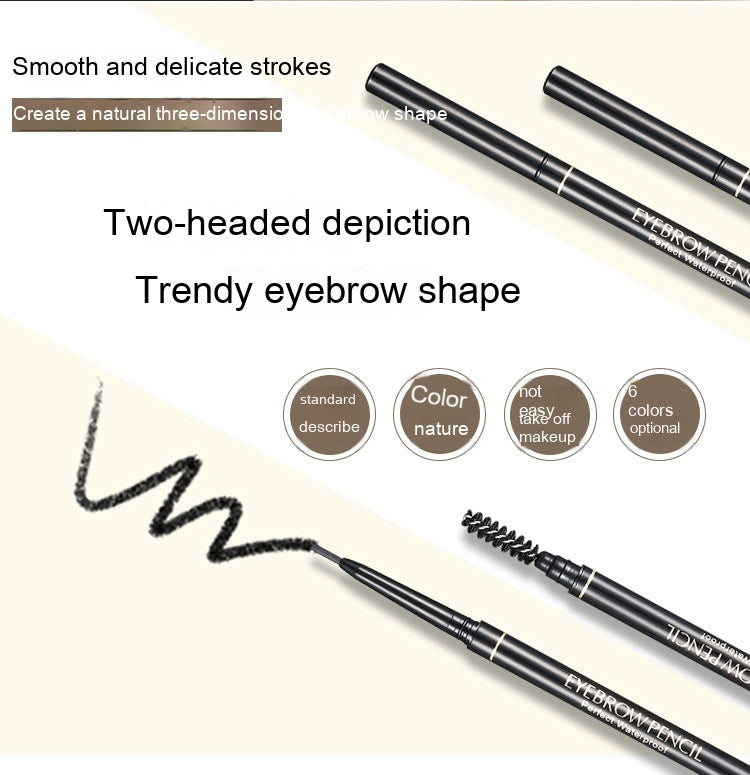 Fine Core Automatic Double Head Eyebrow Pencil With Brush