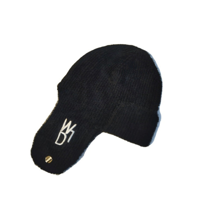 Knitted Wool Thickened Ear Protection Hat Cold And Windproof Pullover