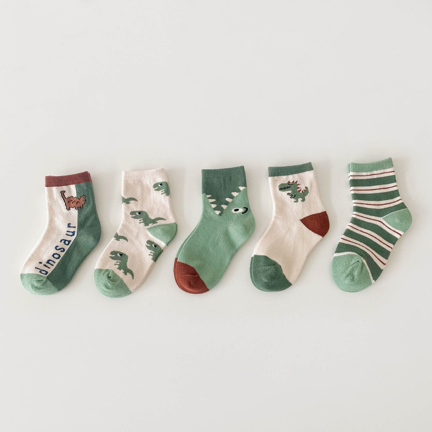 Children's New Cotton Cartoon Korean Alphabet Dinosaur Socks