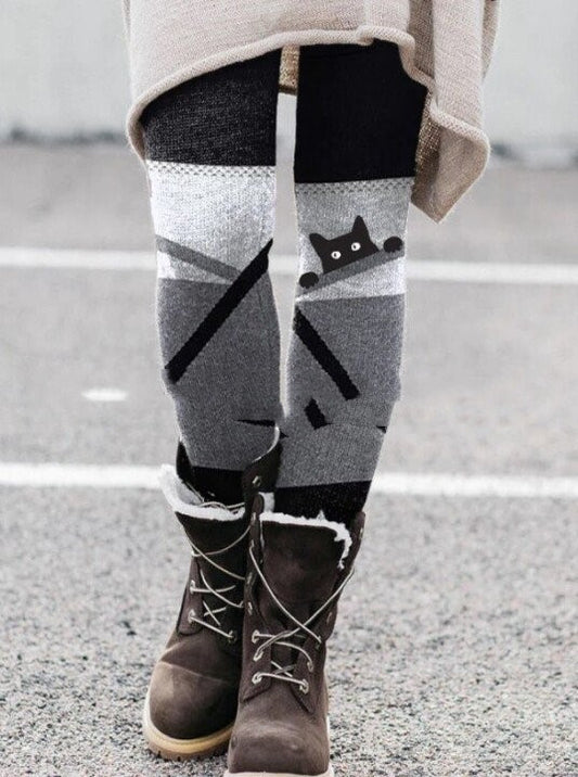 Printed Elasticated Slim-fit Bottom Trousers