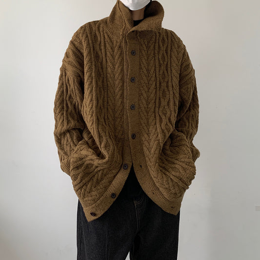 Korean Vintage Twist Lapel Knit