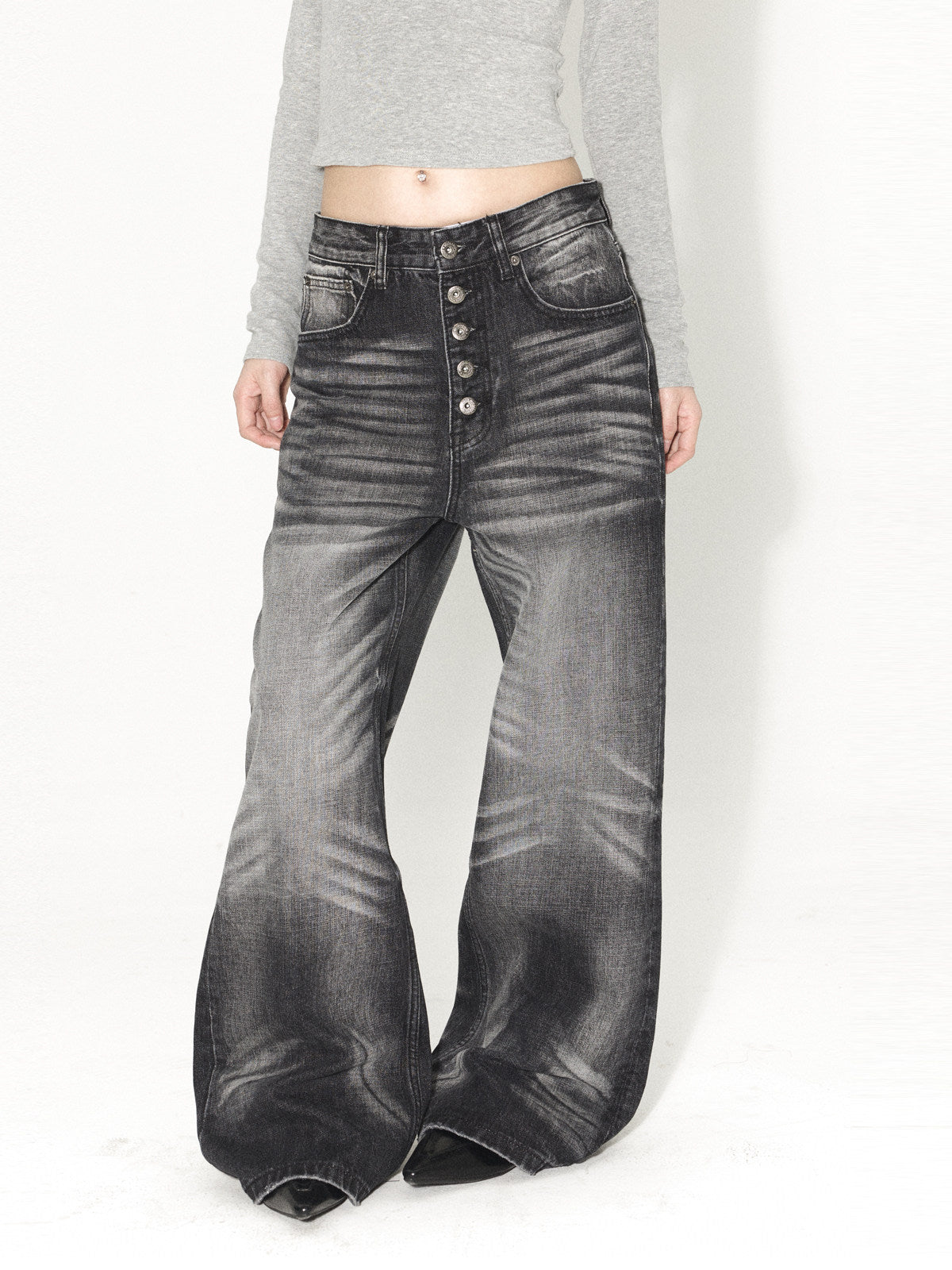 Retro Zipped Five Button Jeans
