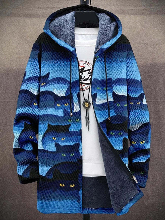Men's Plush Thick Loose Long Sleeve Coat Cardigan