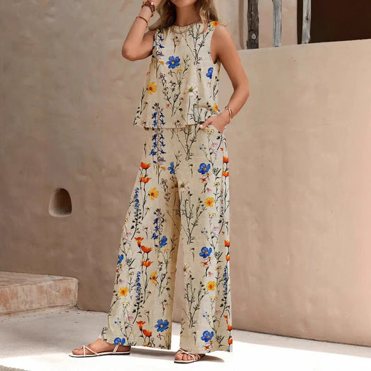 Women's Digital Printing Jerkin Trousers