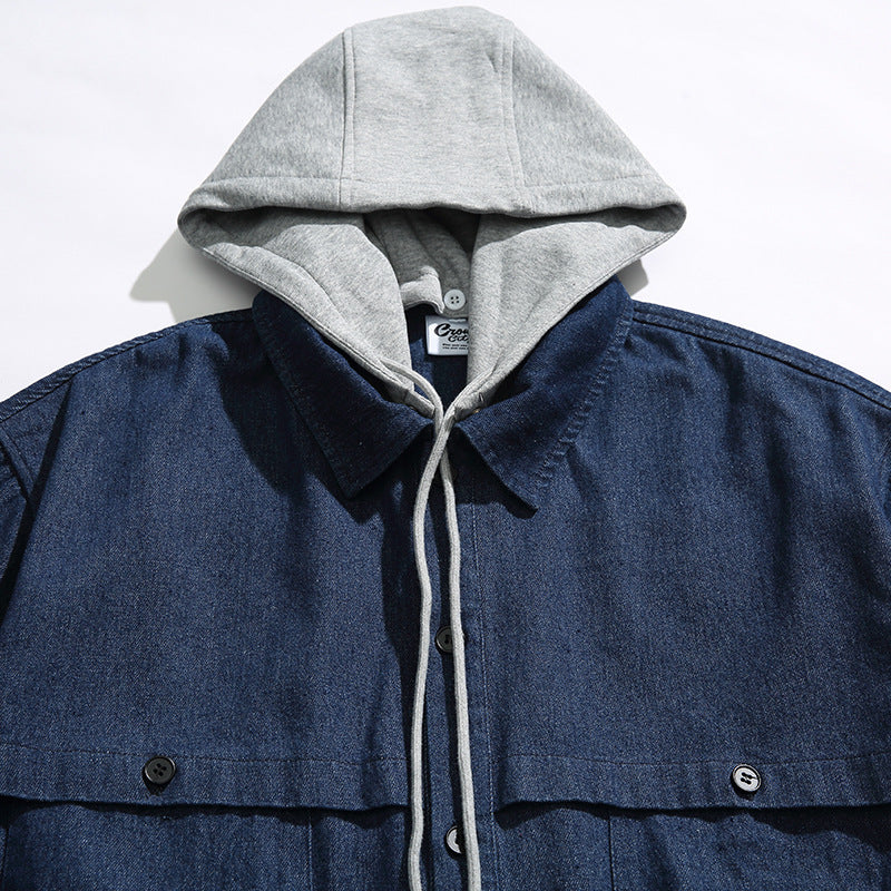 Retro Three-dimensional Pocket Decorative Hooded Jacket