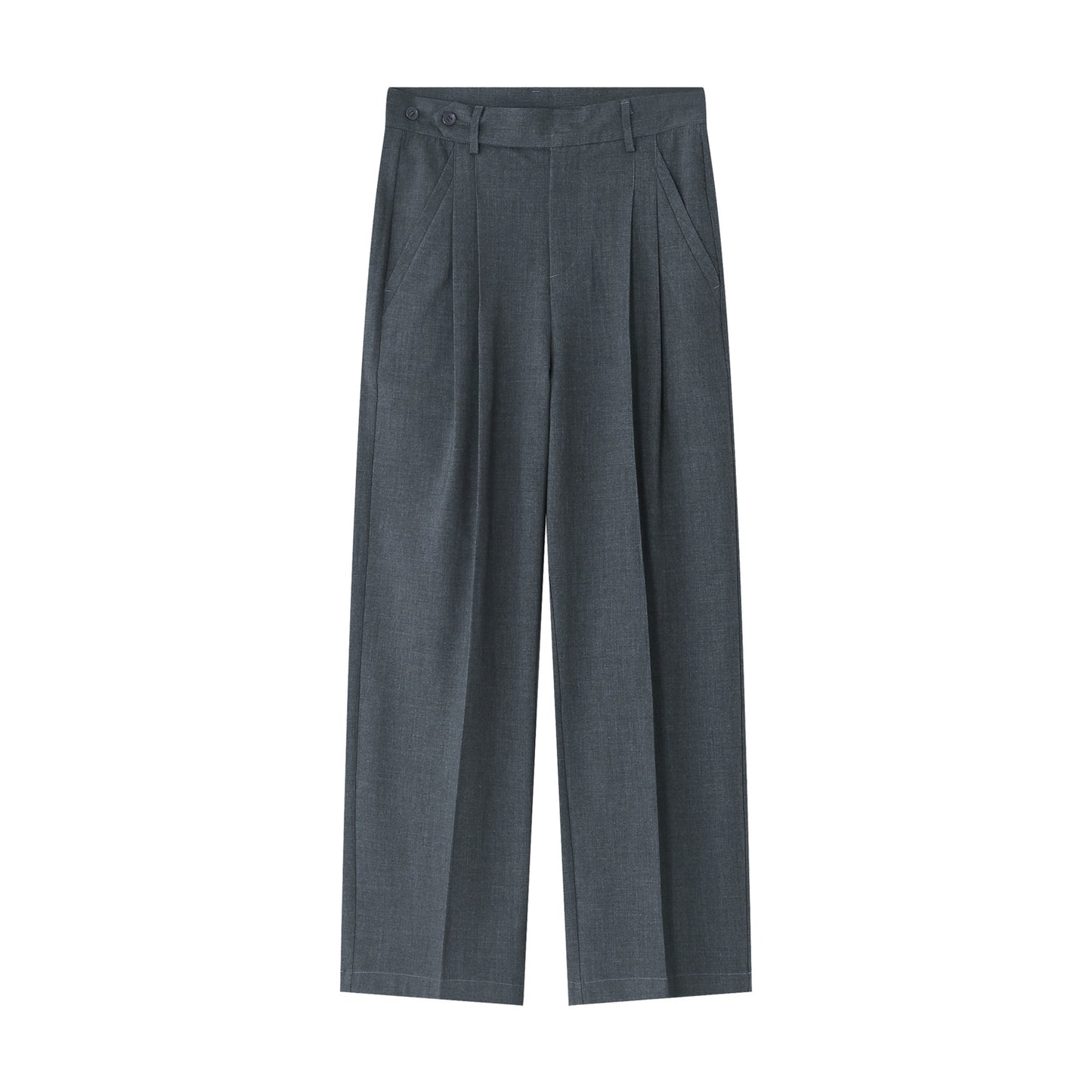 Casual Long Suit Pants With Loose Waist And Wide Legs