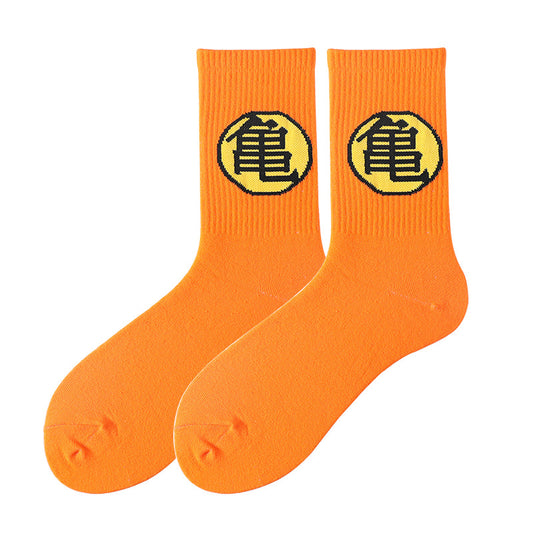 Fashion Brand Dragon Ball Wukong Turtle Mid Tube Cotton Male And Female Stockings