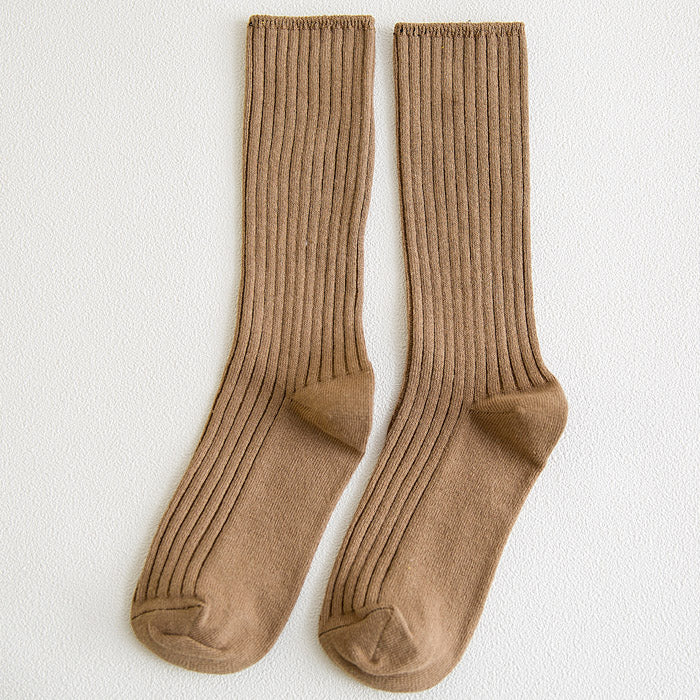 Vintage Forest Vertical Cotton College Style Socks