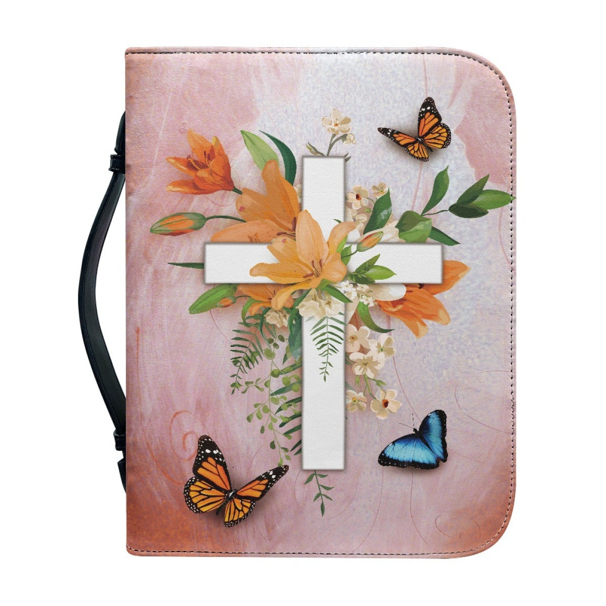 Portable Printing Book Protection Storage Holy Book Cross Sunflower Handbag