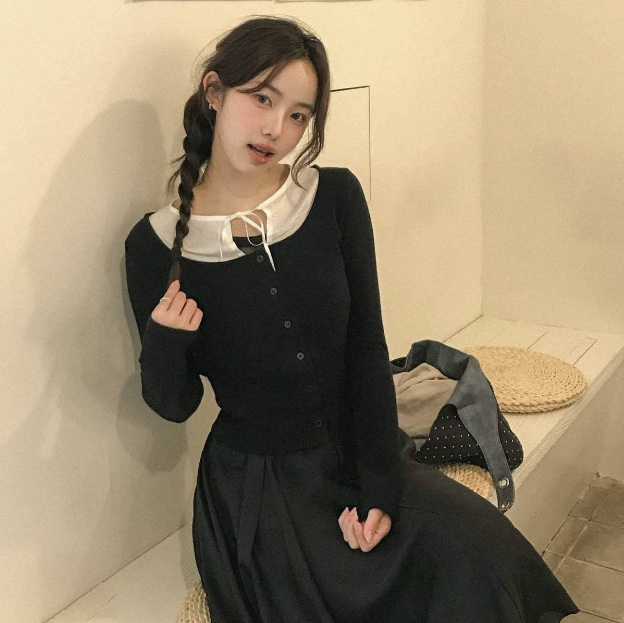 Women's Fashion Ruffled Slim-fit Long-sleeve T-shirt