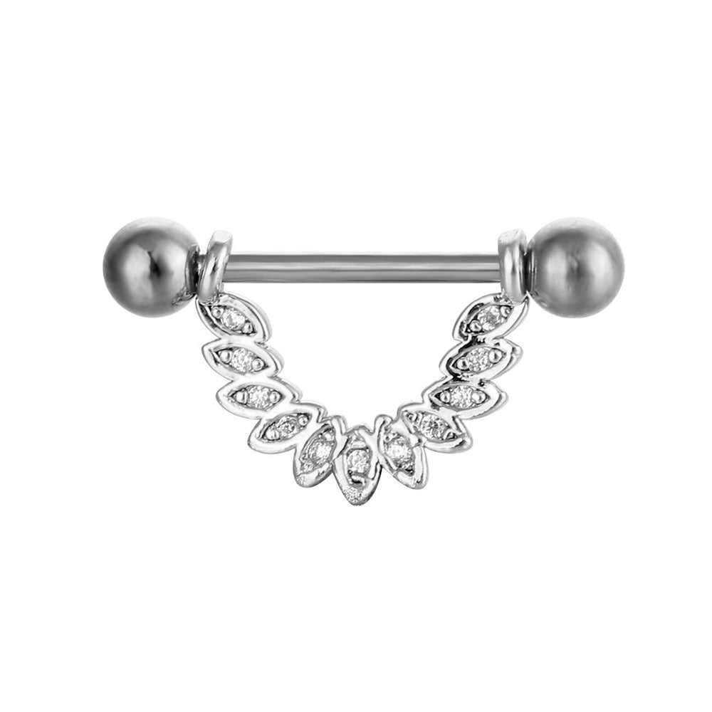 Puncture Nipple Ornament Inlaid Zircon Ring Nails