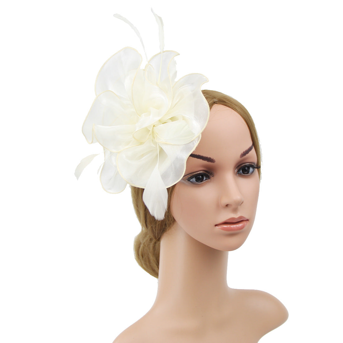 Organza Top Hat Headwear Performance Feather Hair Band