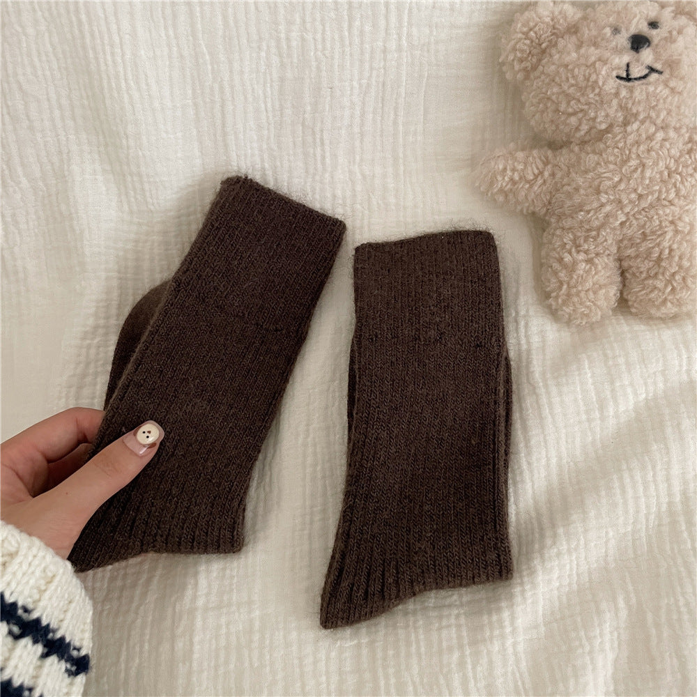 Thickened Wool Socks For Women Warm Mid-calf Length