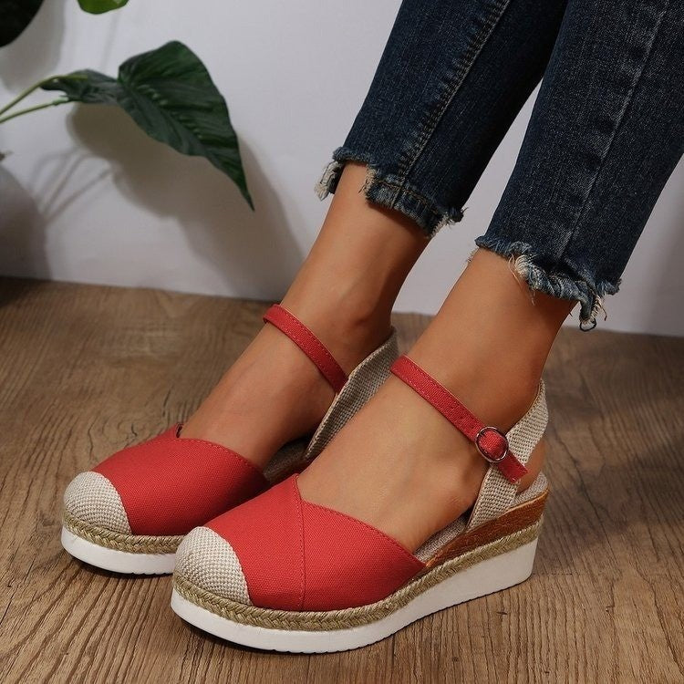 Dame Casual Kilehæle Sandaler med Lukket Tå og Ydre Spænde