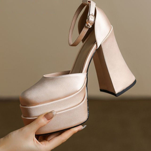 Small Chunky Heel Waterproof Platform High Heels