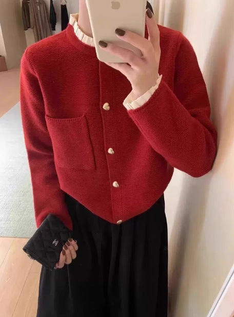 Tree Fungus-like Lacework Patchwork Knitting Cardigan