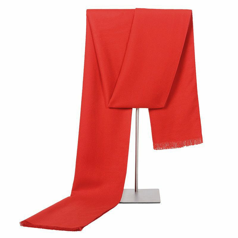 Casual Women's Solid Color Scarlet Warm Scarf