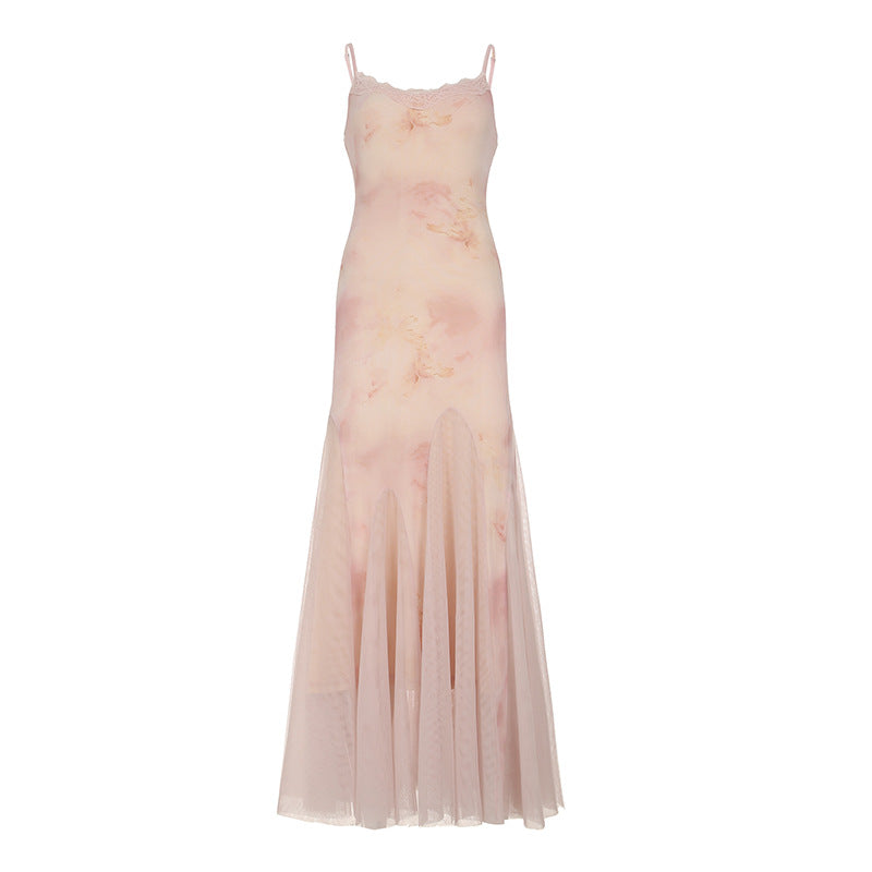 Hip Lifting Semi-permeable Mesh Long Dress