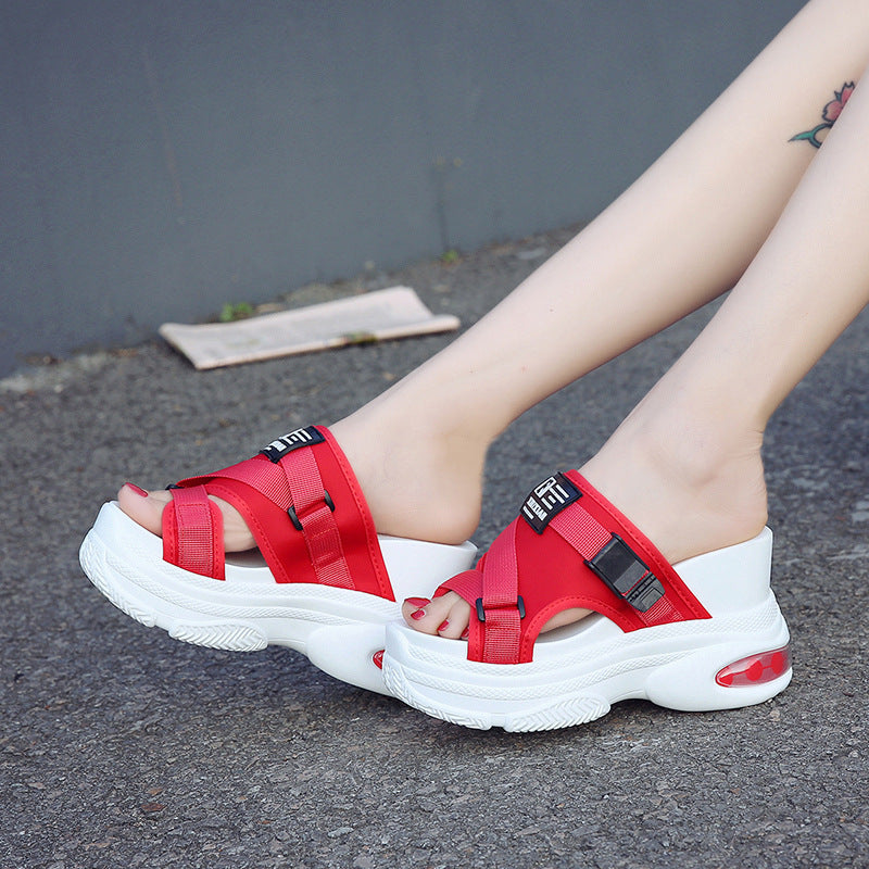 Outer Wear Thick-soled Comfortable Indoor White Non-slip Beach All-match Casual Red Slippers