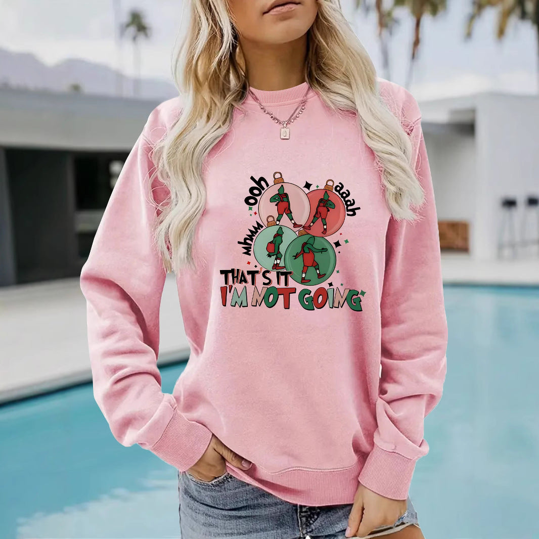I'm Not GOING Pattern Printed Casual Hoodie