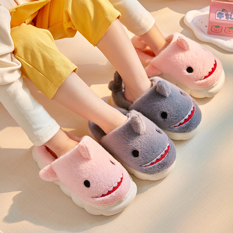 Children's Fashionable Simple And Cute Shark Cotton Slippers