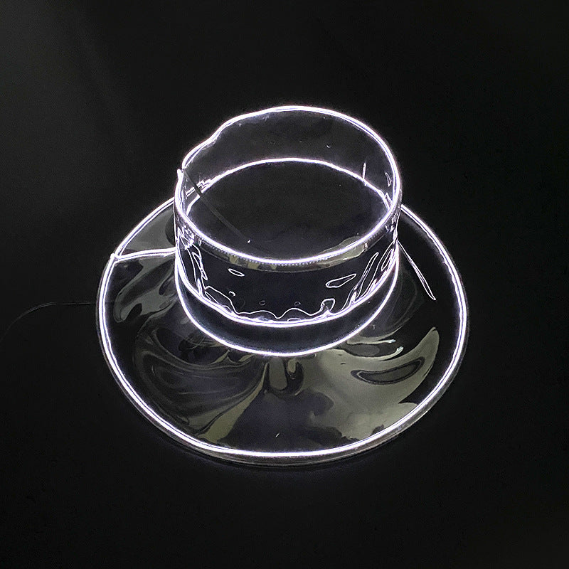 LED Light Up Transparent Fisherman Hat Prom