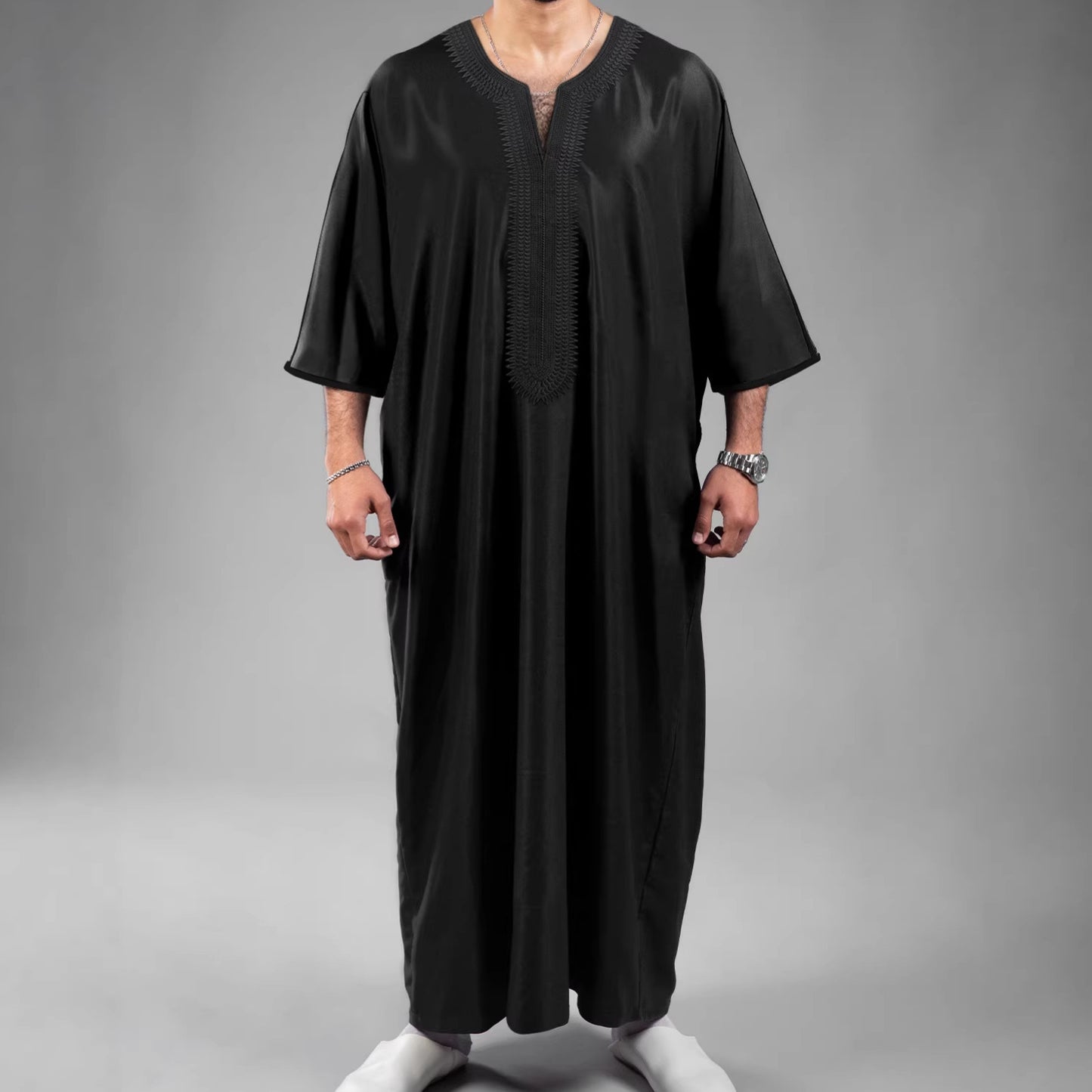 Digital-Print Ethnic Moroccan Mens Robe  3D