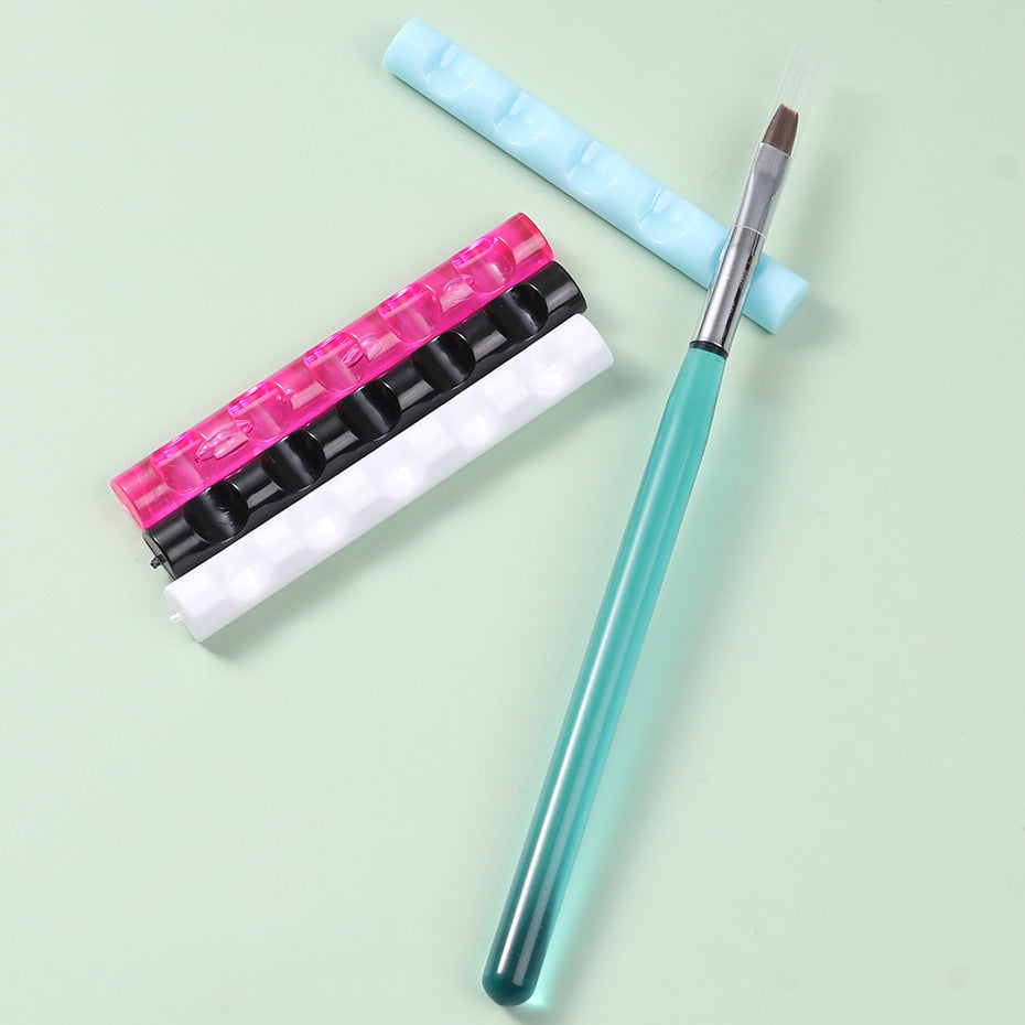 Manicure Pen Holder Acrylic Transparent Candy Color Multifunctional Color Mixing Brush Supporting Tool