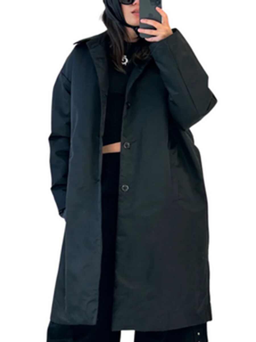 Simple Retro I Men's Wear & Black Long Oversize Coat