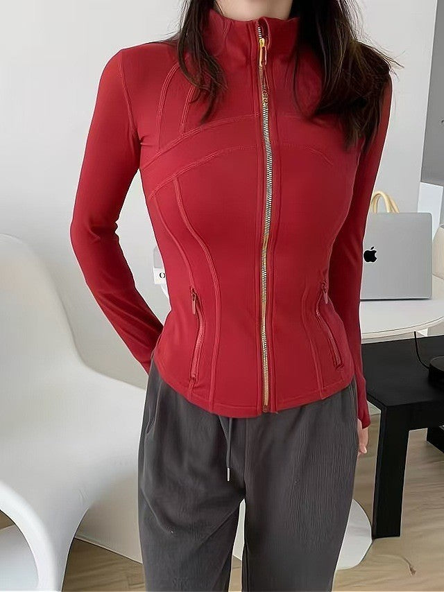 Stand-up Collar DF Womens Sportswear For Yoga A Figure-flattering Fitness Jacket