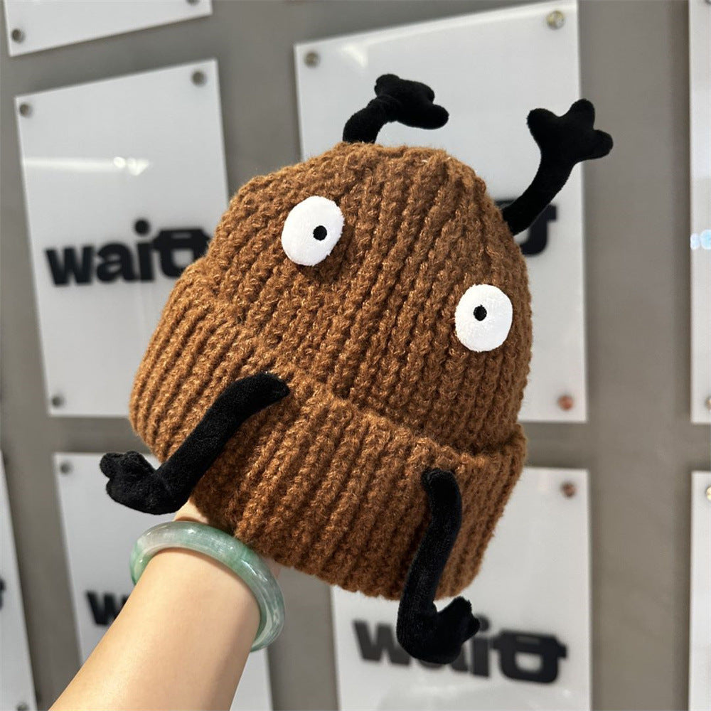 Children's Autumn And Winter Flanging Three-dimensional Warm Wool Hat
