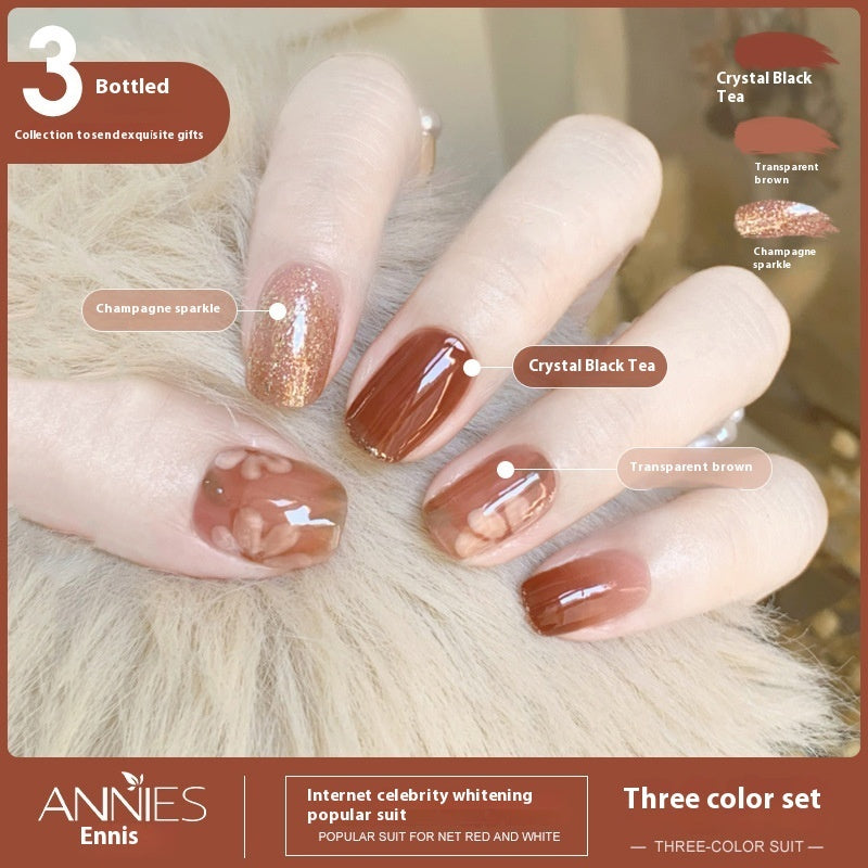 Women's Three-color New Ice Jelly Nude Color Gel Nail Polish Suit