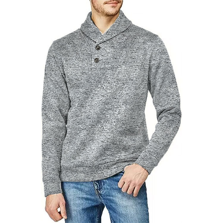 Herre Halvkardigan Løs Fritidspullover Tynd Fløjlsweater