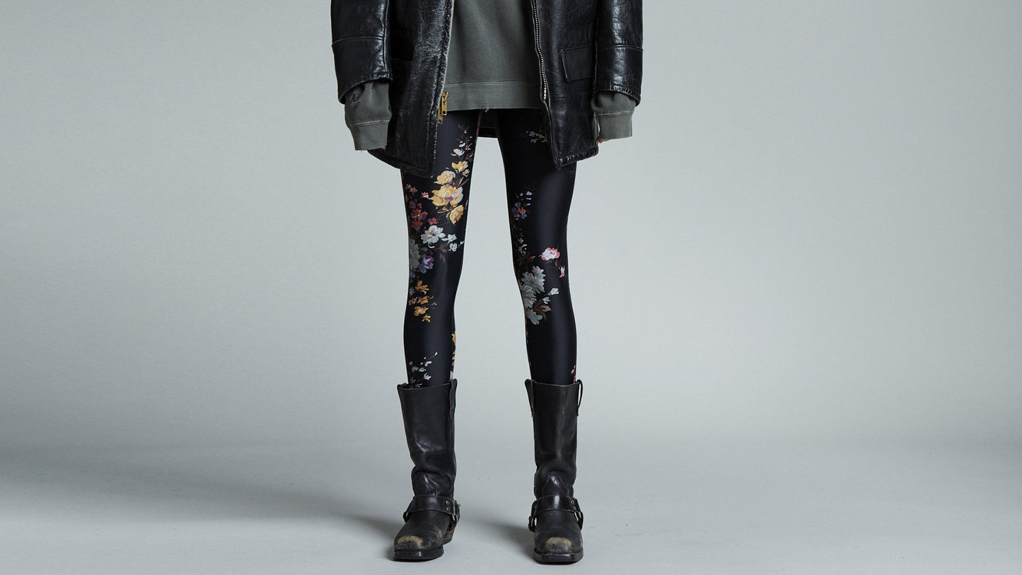Retro Floral Butterfly Print Casual Skirted Legging Pants