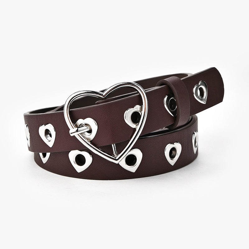 Women's Fashion Love Button Decorative Jeans Belt
