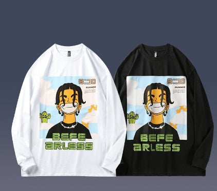 Fashion Cartoon Character Printed Long Sleeve T-shirt Loose Matching Bottom