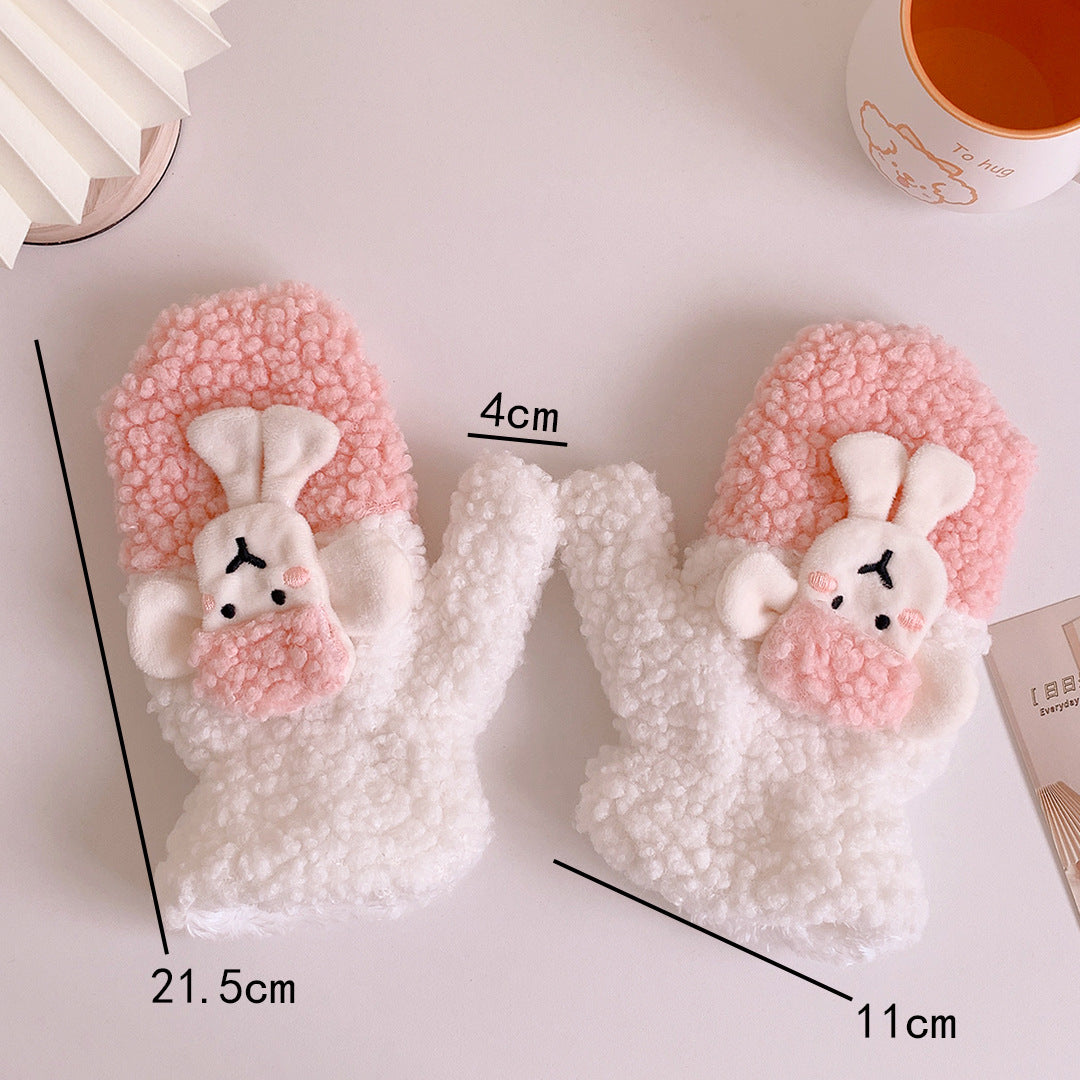 Cute Plush Cartoon Thick Cotton Gloves