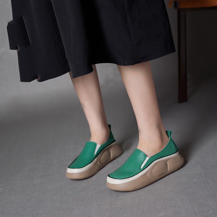 Loafers Women's Autumn New Korean Version Of A Pedal Bread Shoes Platform Casual Shoes Lazy Single Shoes