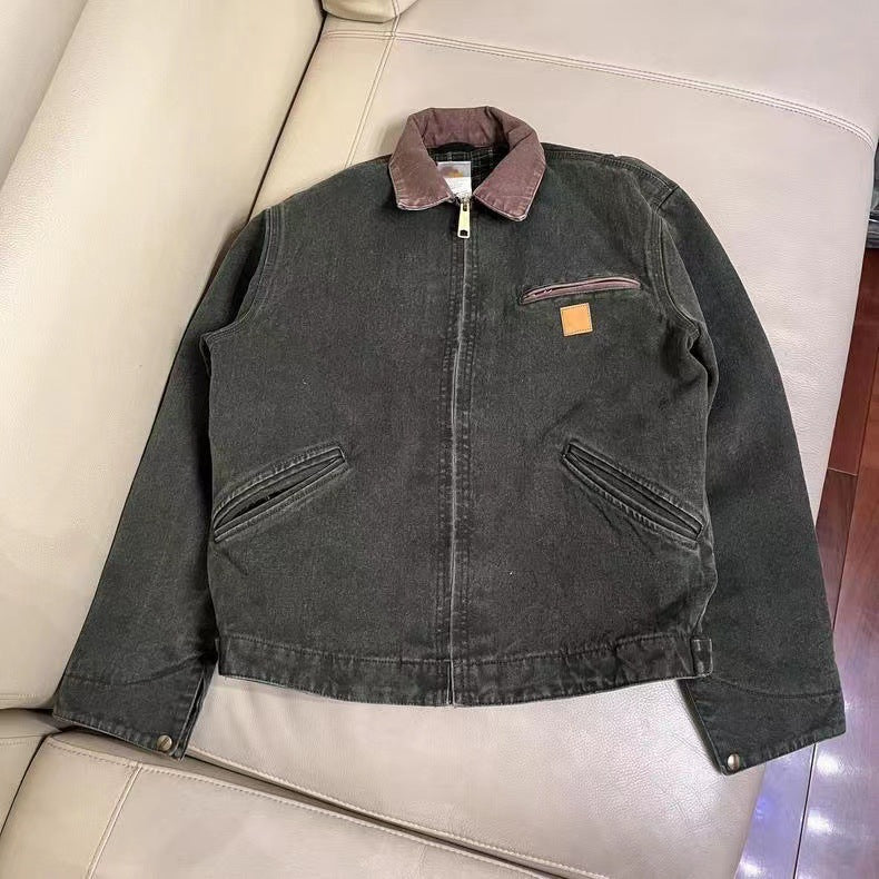 Jacket Vintage Tooling Canvas Coat Gasoline Blue Moss Green
