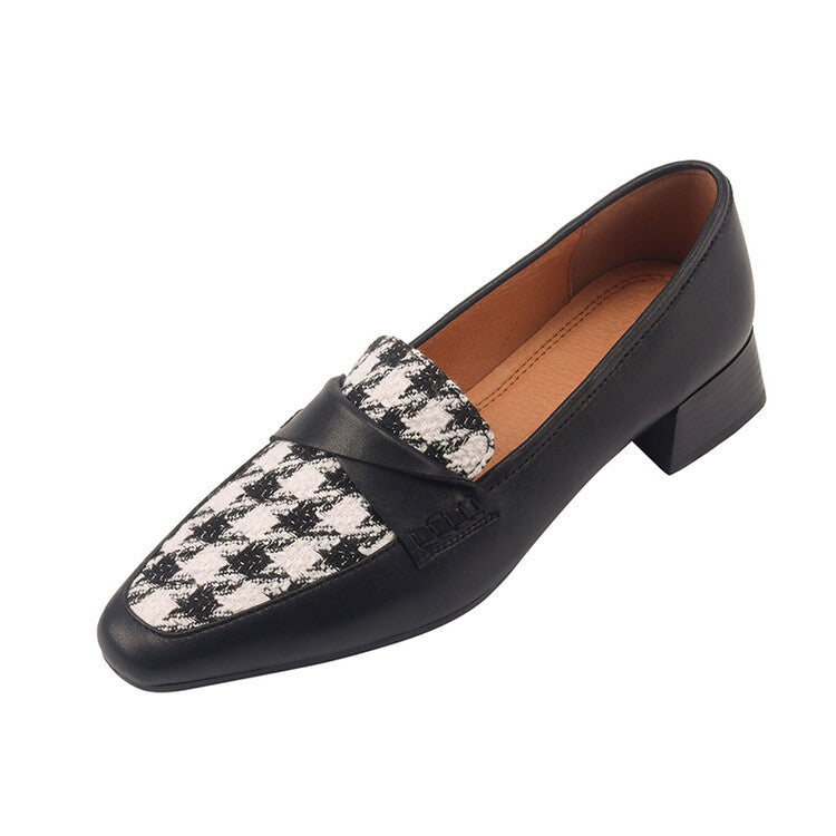 Stylish Vintage Leather Plaid Sandals