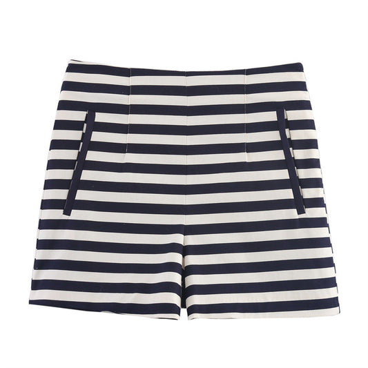 Initial Color High High Waist Casual Loose Shorts