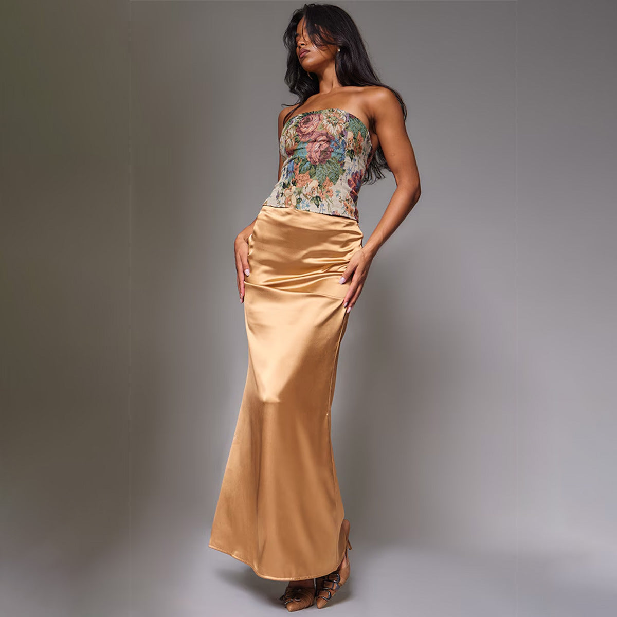 Chest-wrap Embroidered Tube Top Vest Top