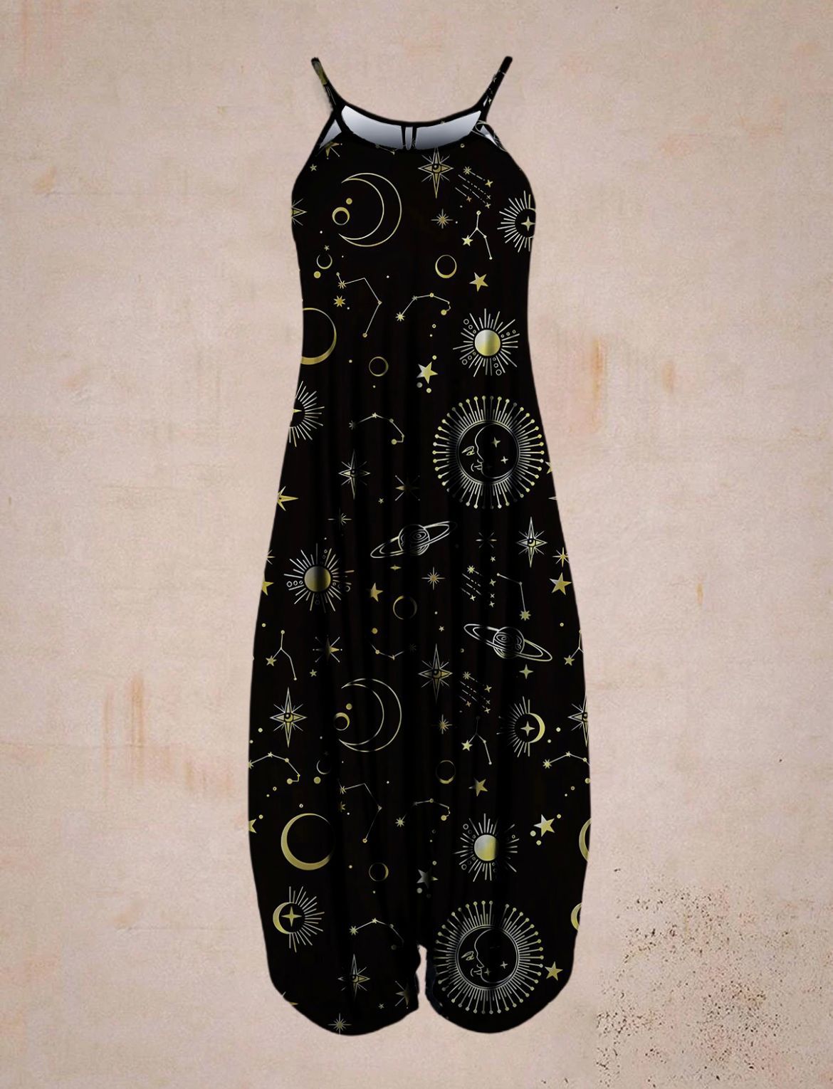 Printed Harem Hanging Crotch Jumpsuit