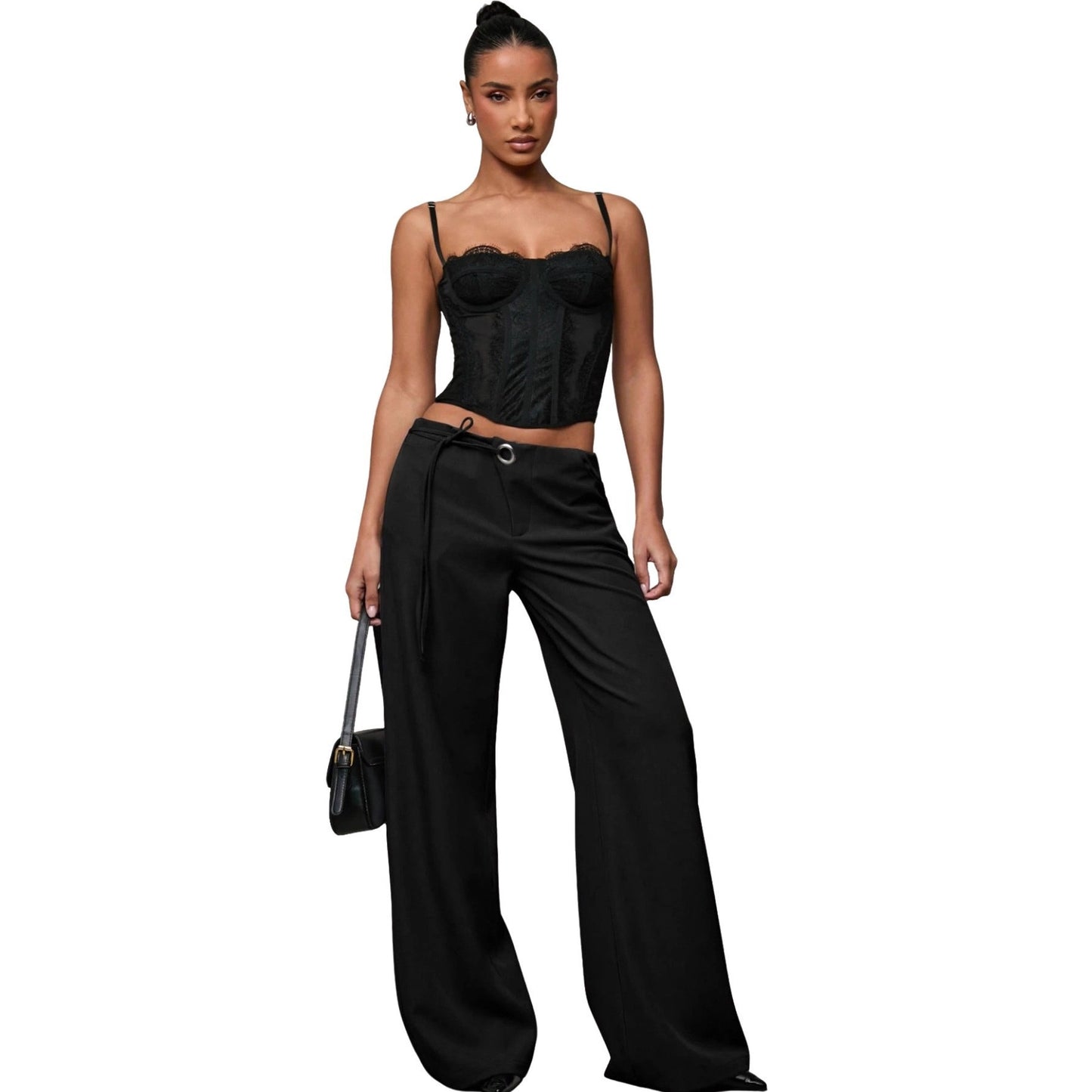 Black Suit Casual Wide-leg Scythe Pants Autumnwinter