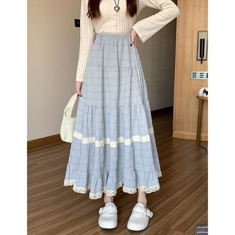Design Sense Stitching Skirt Women's Springsummer Gentle Drape