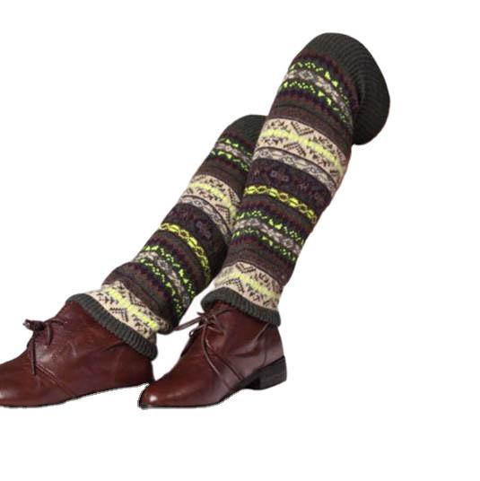 Camouflage Bohemian Thick Wool Pile Socks