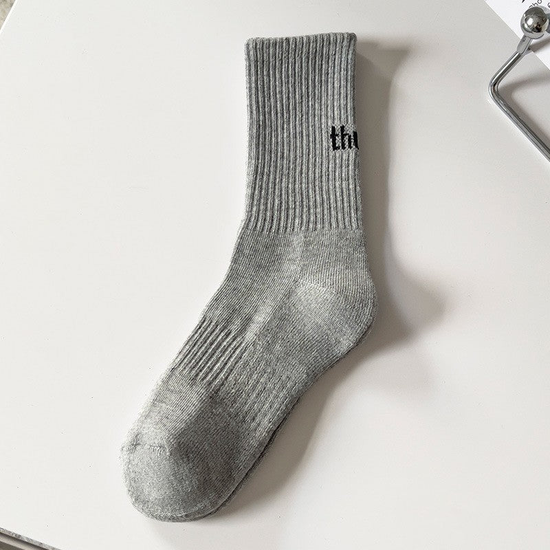 Women's Casual Simple Solid Color Medium Tube Socks