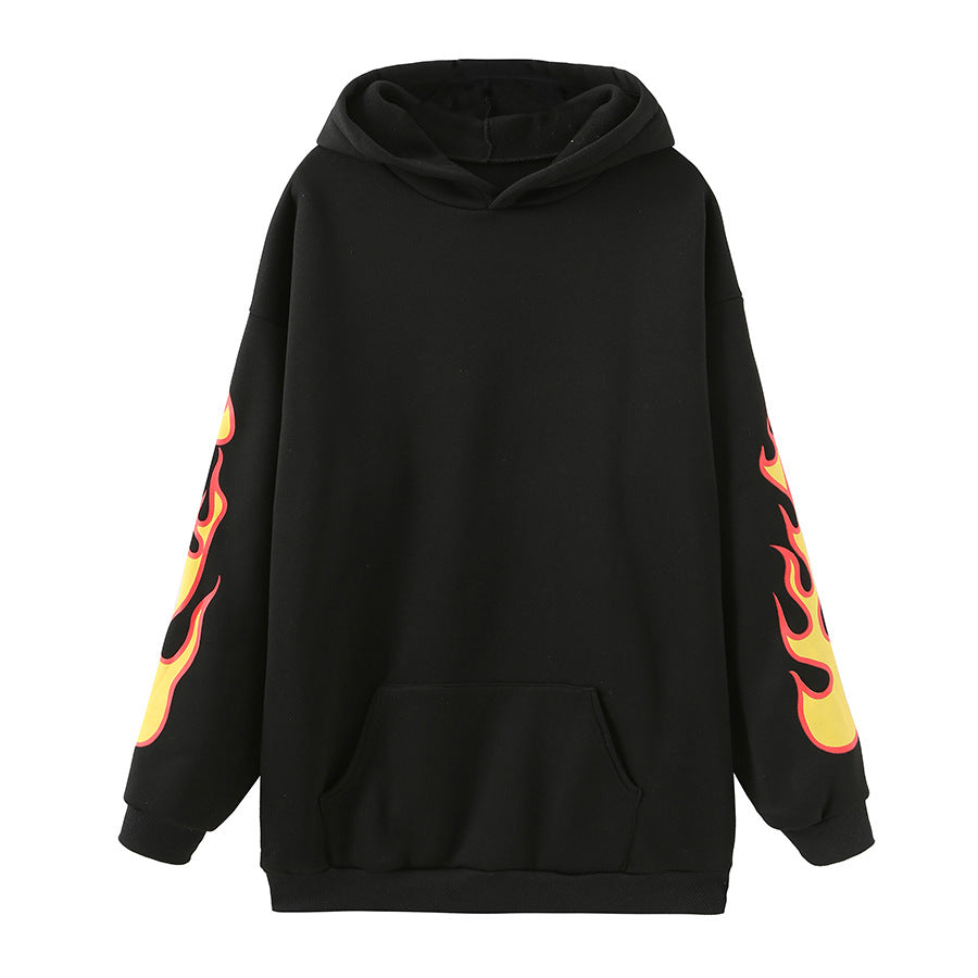 Basic Women's Kangaroo Pocket Drawstring Hooded Sweater