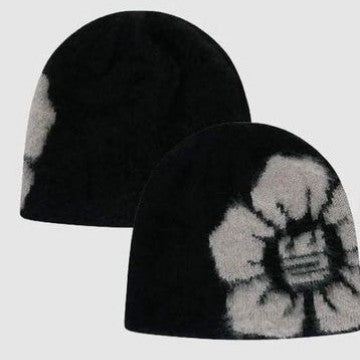 Europæiske og amerikanske blomster Varm strikket hue Efterår og vinter Jacquard-ærmekappe